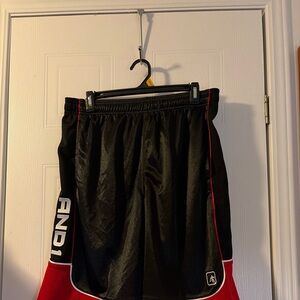 AND1 Red Black Basketball Shorts Mens M